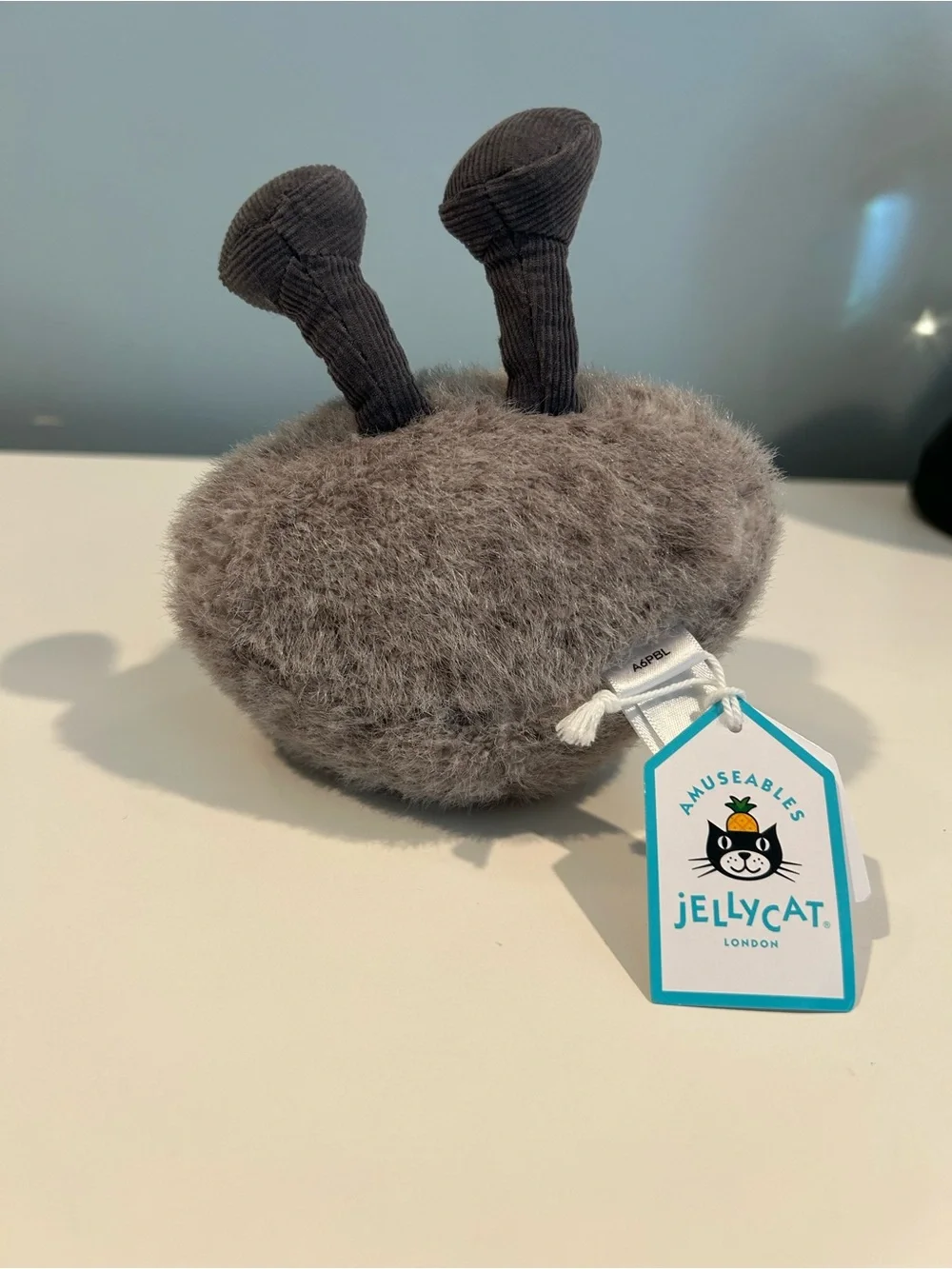 Jellycat Grey Fuzzy pebble